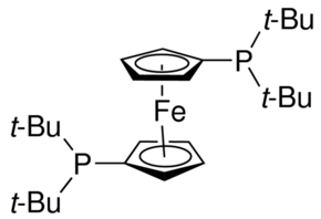 1,1-Bis(di-tert-butylphosphino)ferrocene - CAS:84680-95-5 - DTBP18,  Iron(II) ditert-butyl(cyclopenta-1,3-dien-1-yl)phosphane, Iron ditert-butyl(cyclopentyl)phosphane